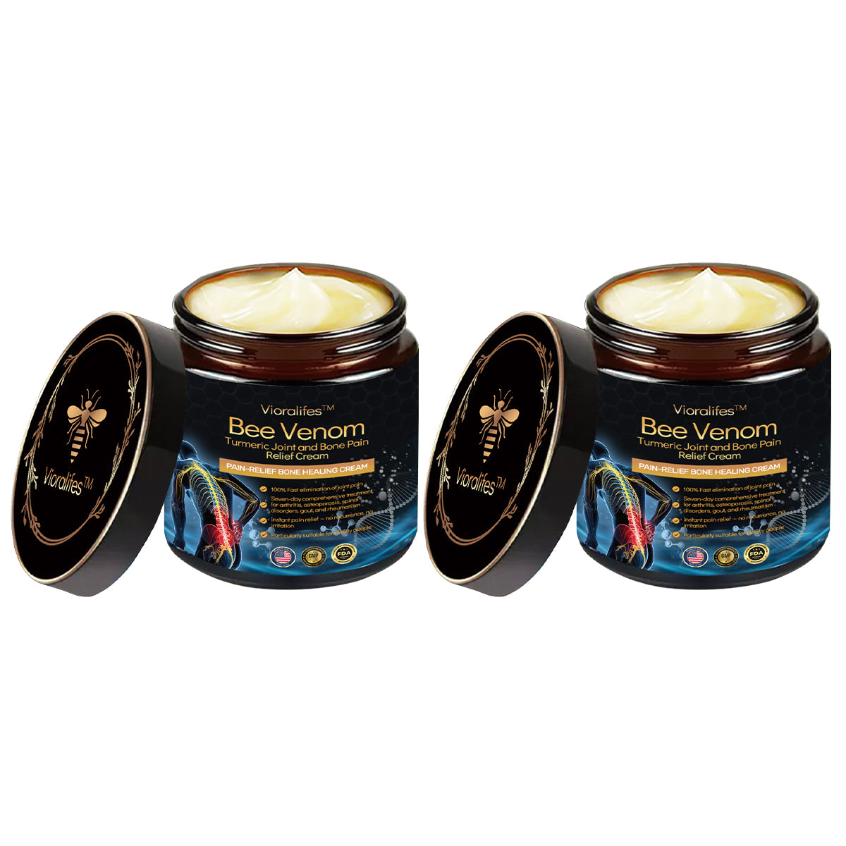Official Store: Vioralifes™ Bee Venom and Turmeric Joint and Bone Pain Relief Cream 👨⚕️ Approved by the American Academy of Orthopaedic Surgeons (AAOS)