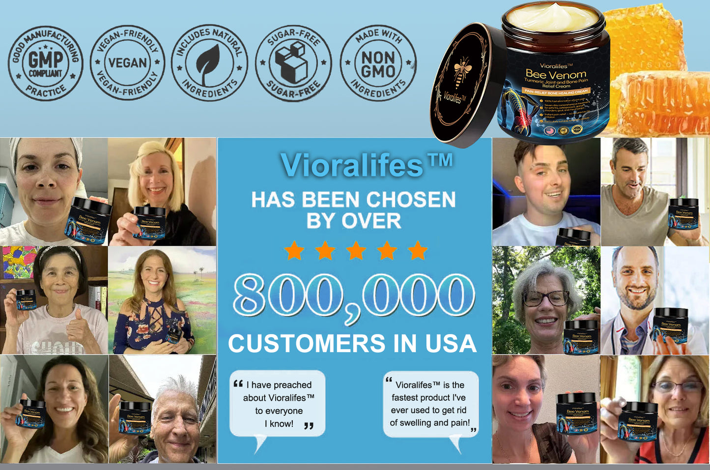 Official Store: Vioralifes™ Bee Venom and Turmeric Joint and Bone Pain Relief Cream 👨‍⚕️ Approved by the American Academy of Orthopaedic Surgeons (AAOS)