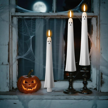 🏆50K+ SOLD! Almost Gone 👻Ghost Flameless Taper Candles with Remote and Timer